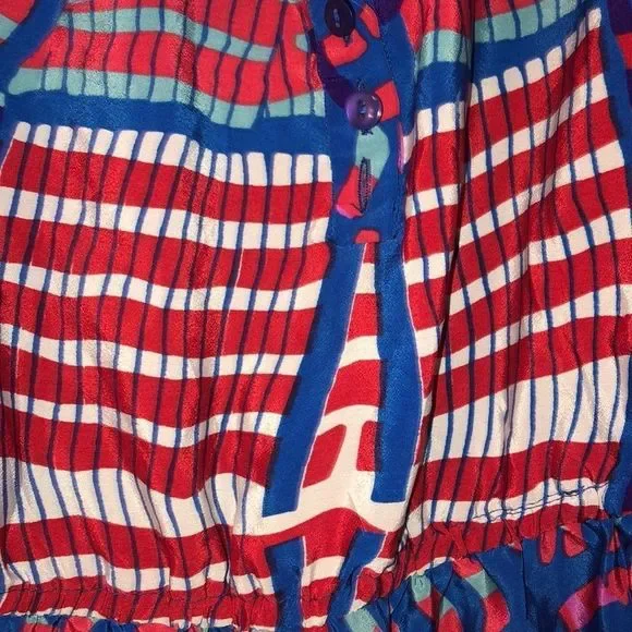 Amazing summer flowy multi color dress sz M - Picture 4 of 8